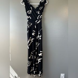 Arabica women’s size small jumpsuit with‎ wide legs, crisscross, front,